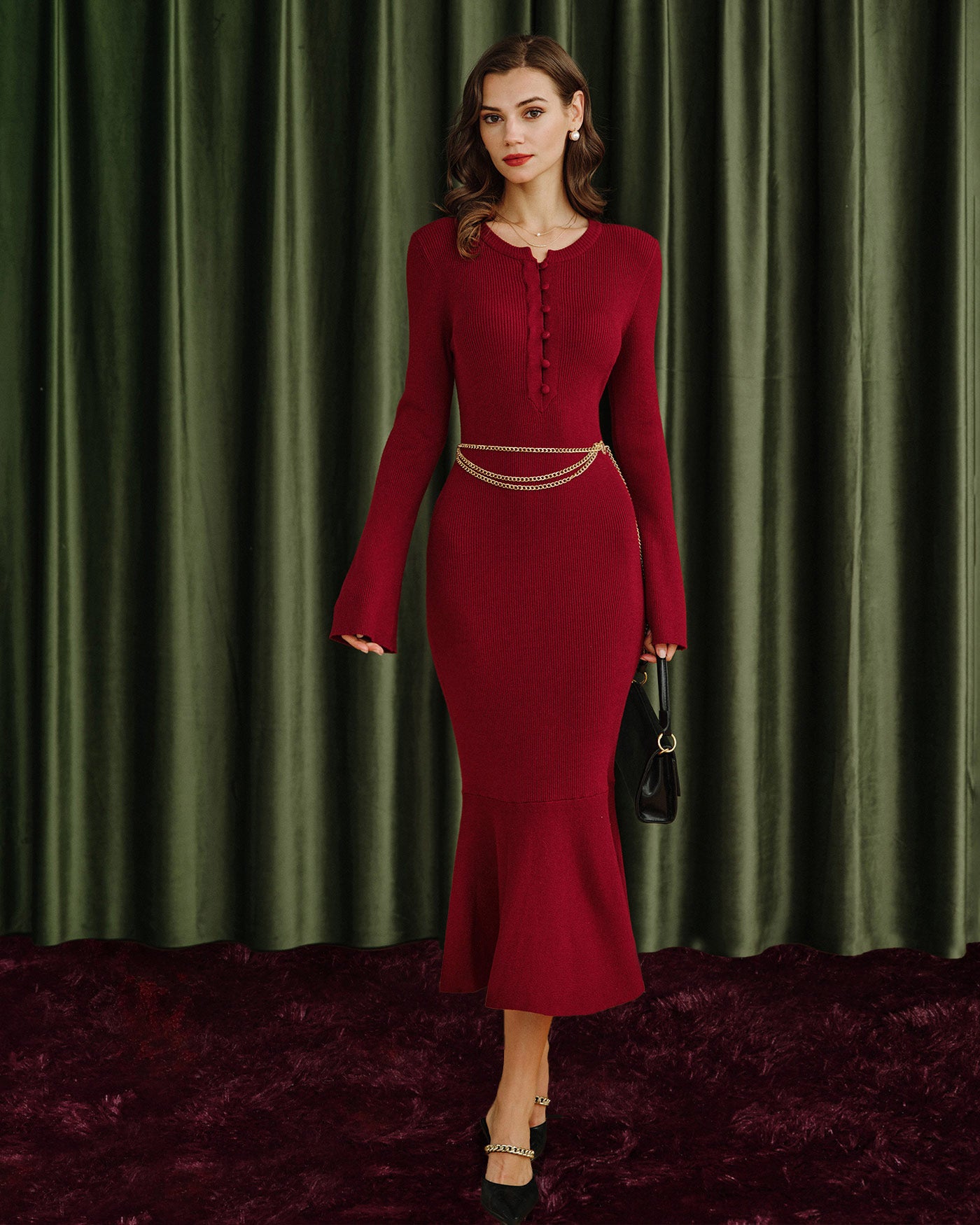 Women's Knitted Viscose Sweater Dresses Dresses - RIHOAS