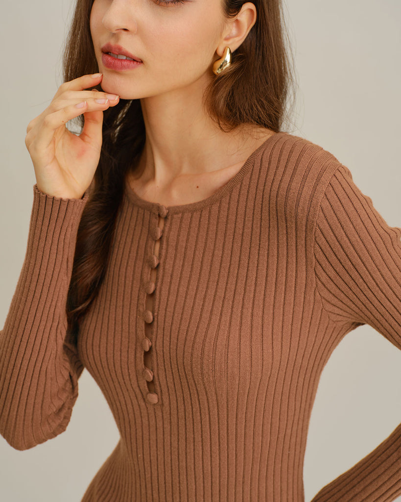 Women's Knitted Viscose Sweater Dresses Dresses - RIHOAS