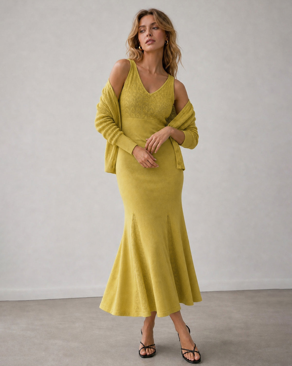 Women's Knitted Viscose Sweater Dresses - RIHOAS - 04