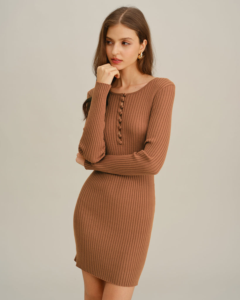 Women's Knitted Viscose Sweater Dresses Dresses - RIHOAS