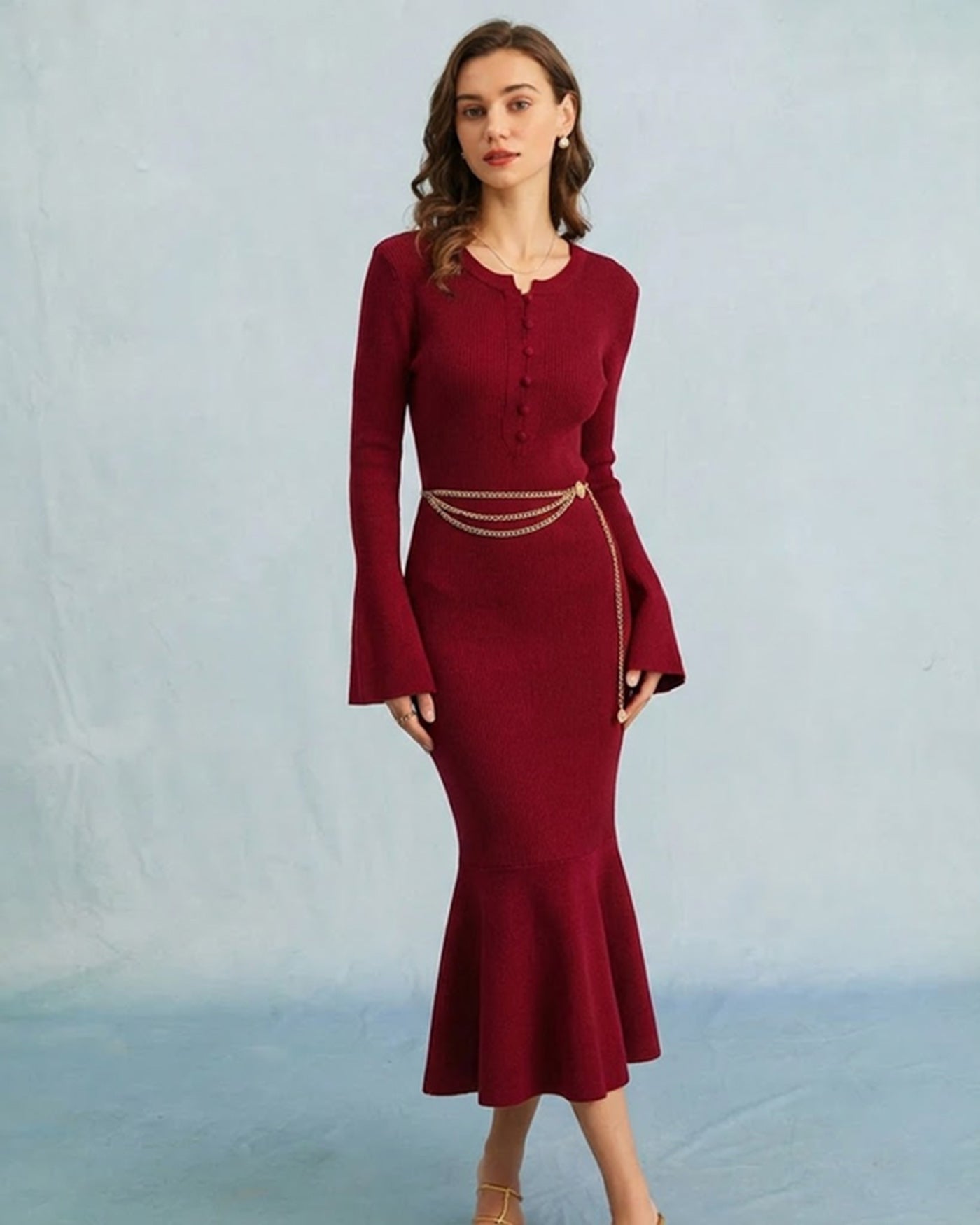 Women's Knitted Viscose Sweater Dresses Dresses - RIHOAS