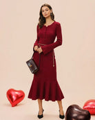 Women's Knitted Viscose Sweater Dresses Dresses - RIHOAS