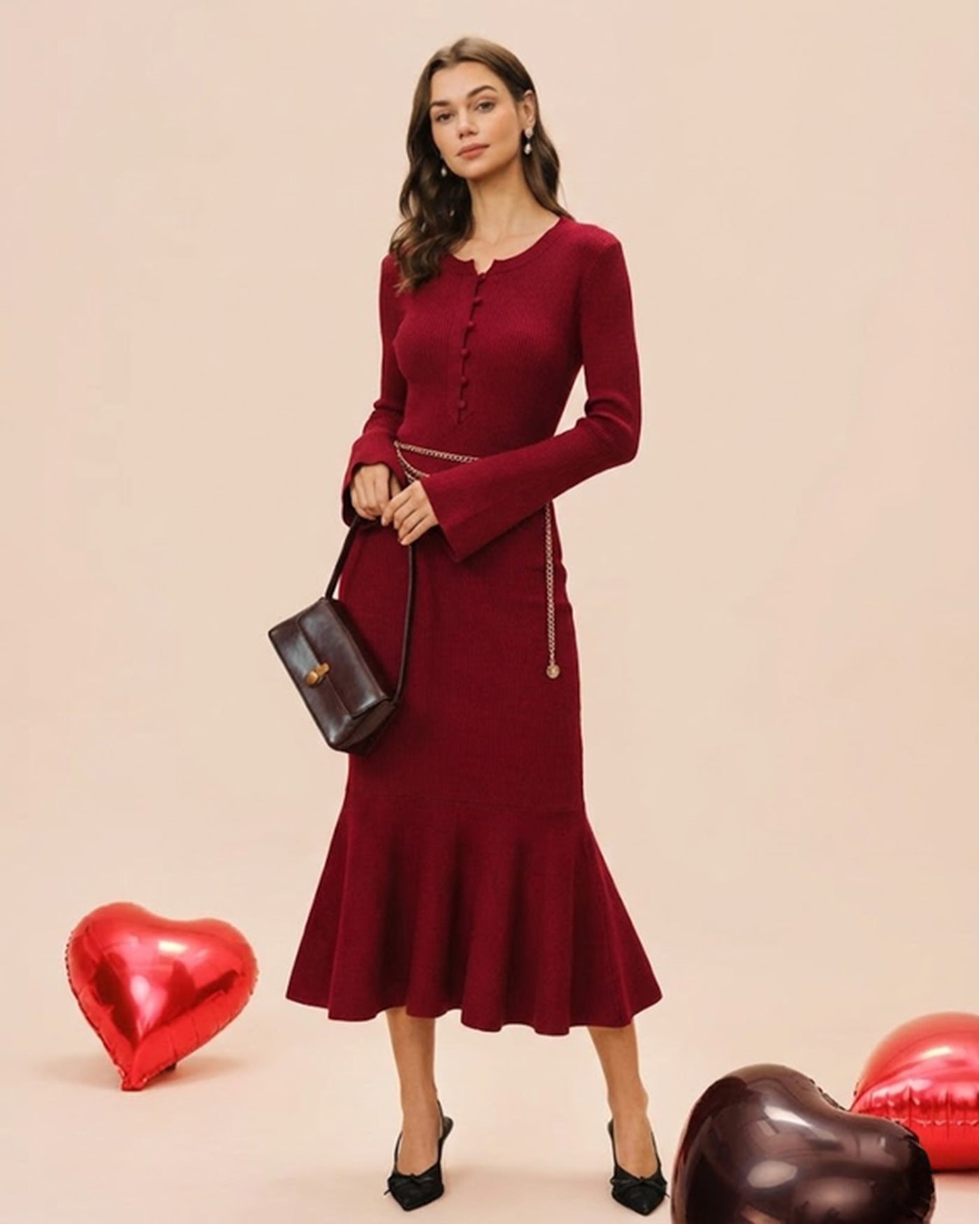 Women's Knitted Viscose Sweater Dresses Dresses - RIHOAS