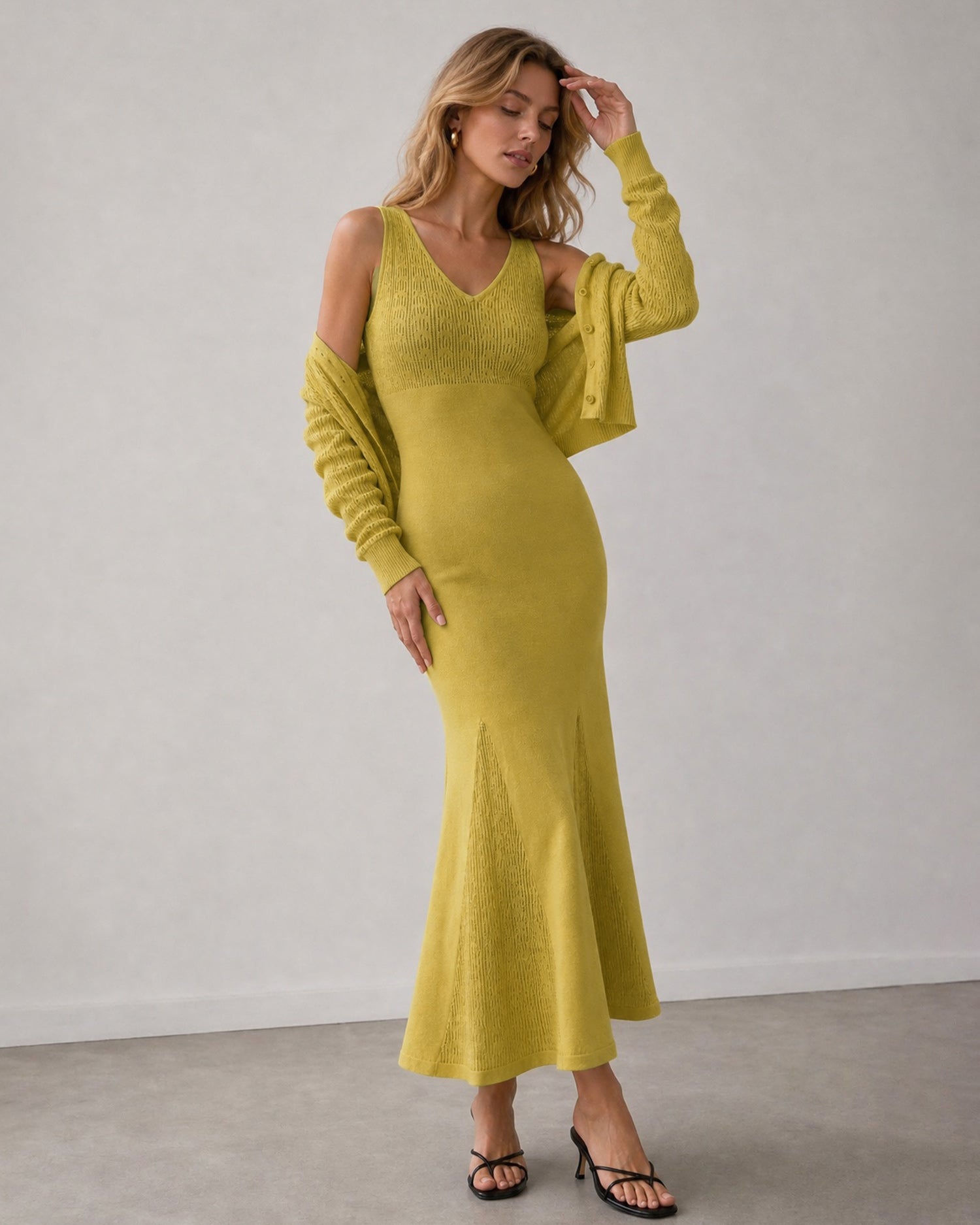 Women's Knitted Viscose Sweater Dresses - RIHOAS - 05