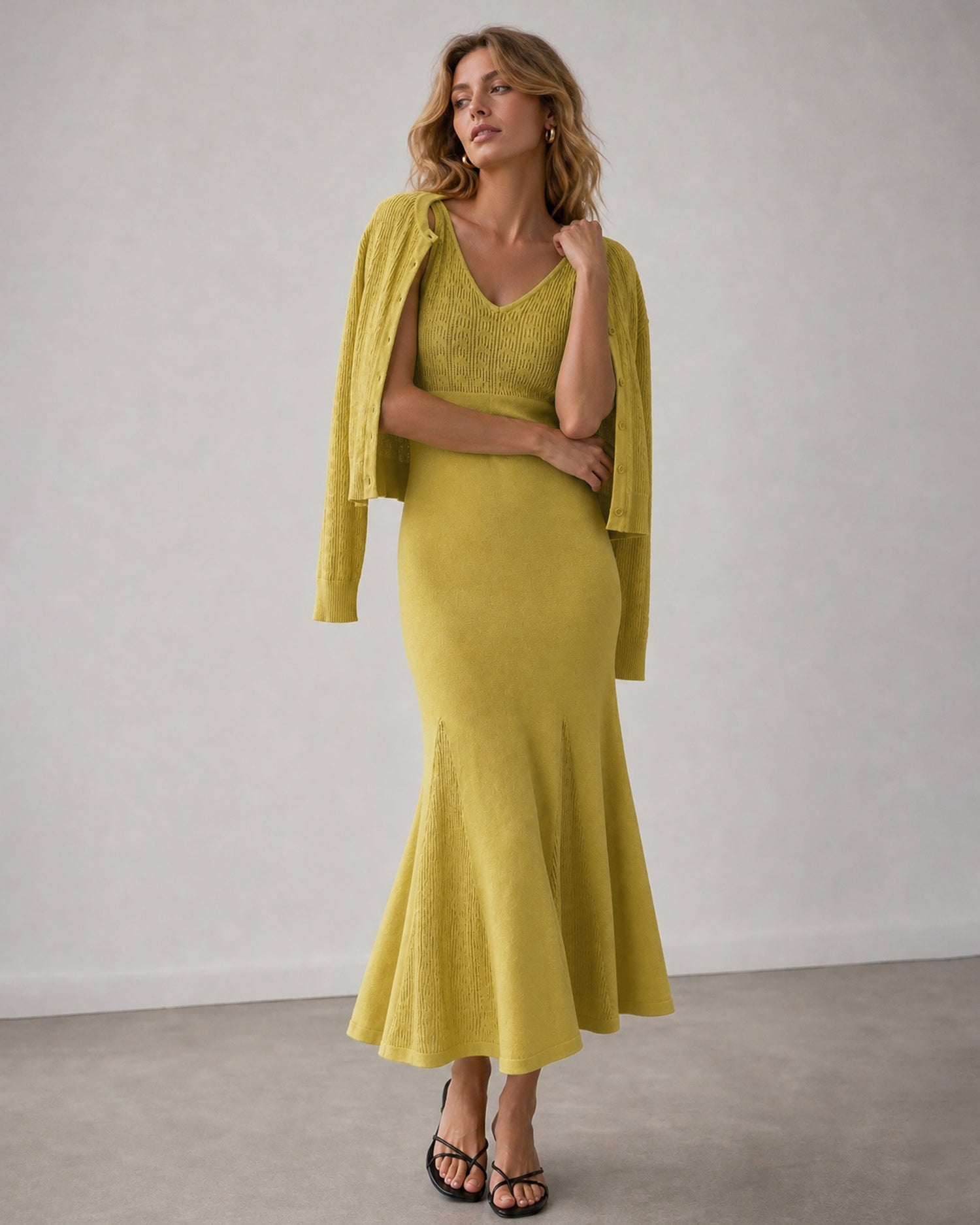 Women's Knitted Viscose Sweater Dresses - RIHOAS - 02