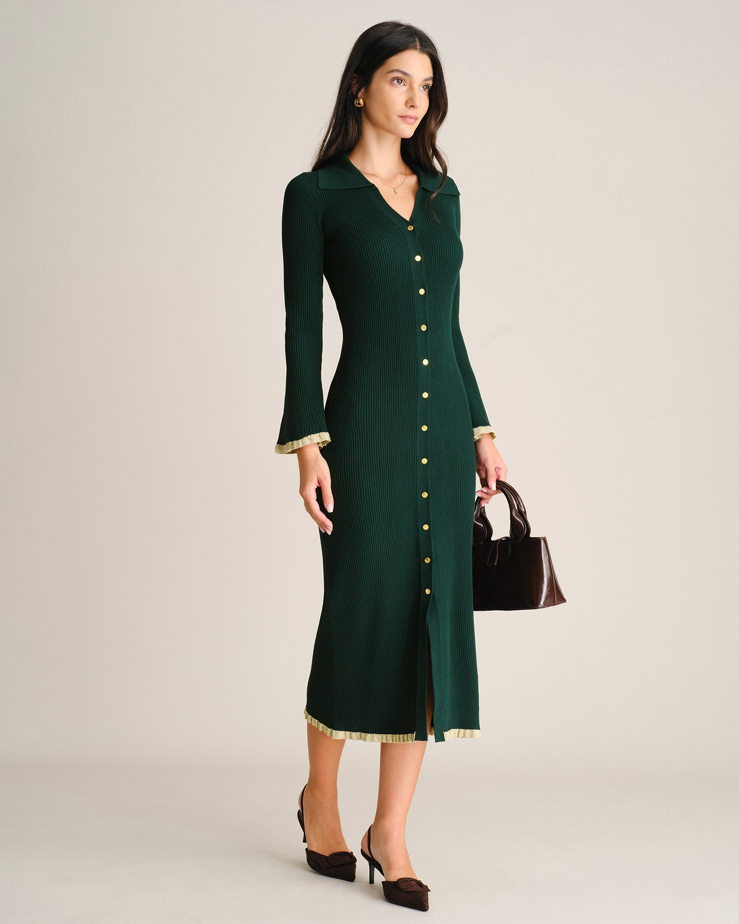 Women's Knitted Viscose Sweater Dresses - RIHOAS - 03