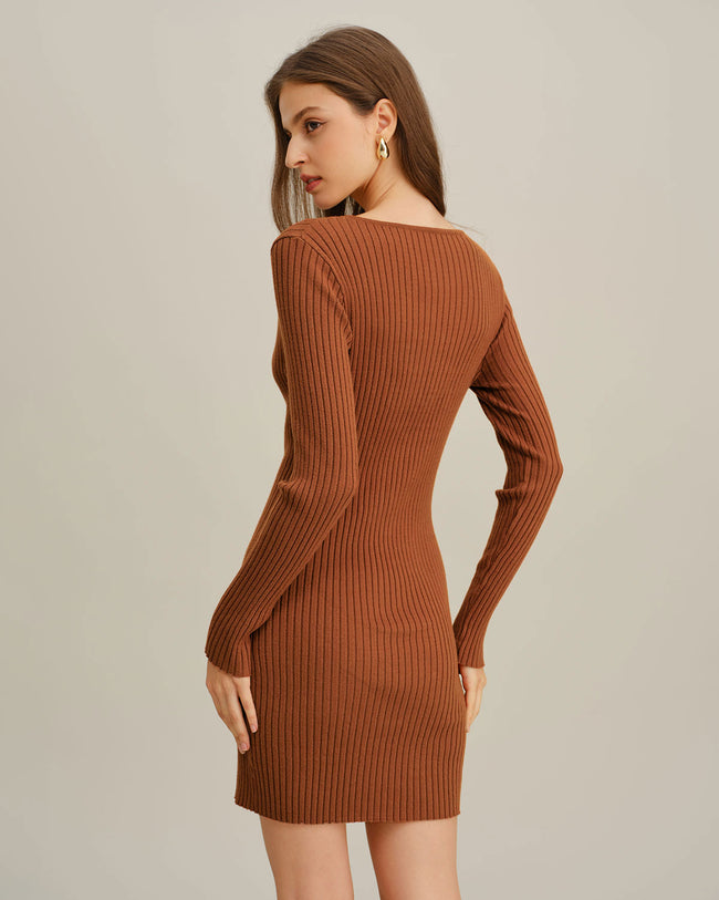 Women's Knitted Viscose Sweater Dresses Dresses - RIHOAS