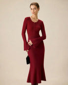 Women's Knitted Viscose Sweater Dresses Dresses - RIHOAS