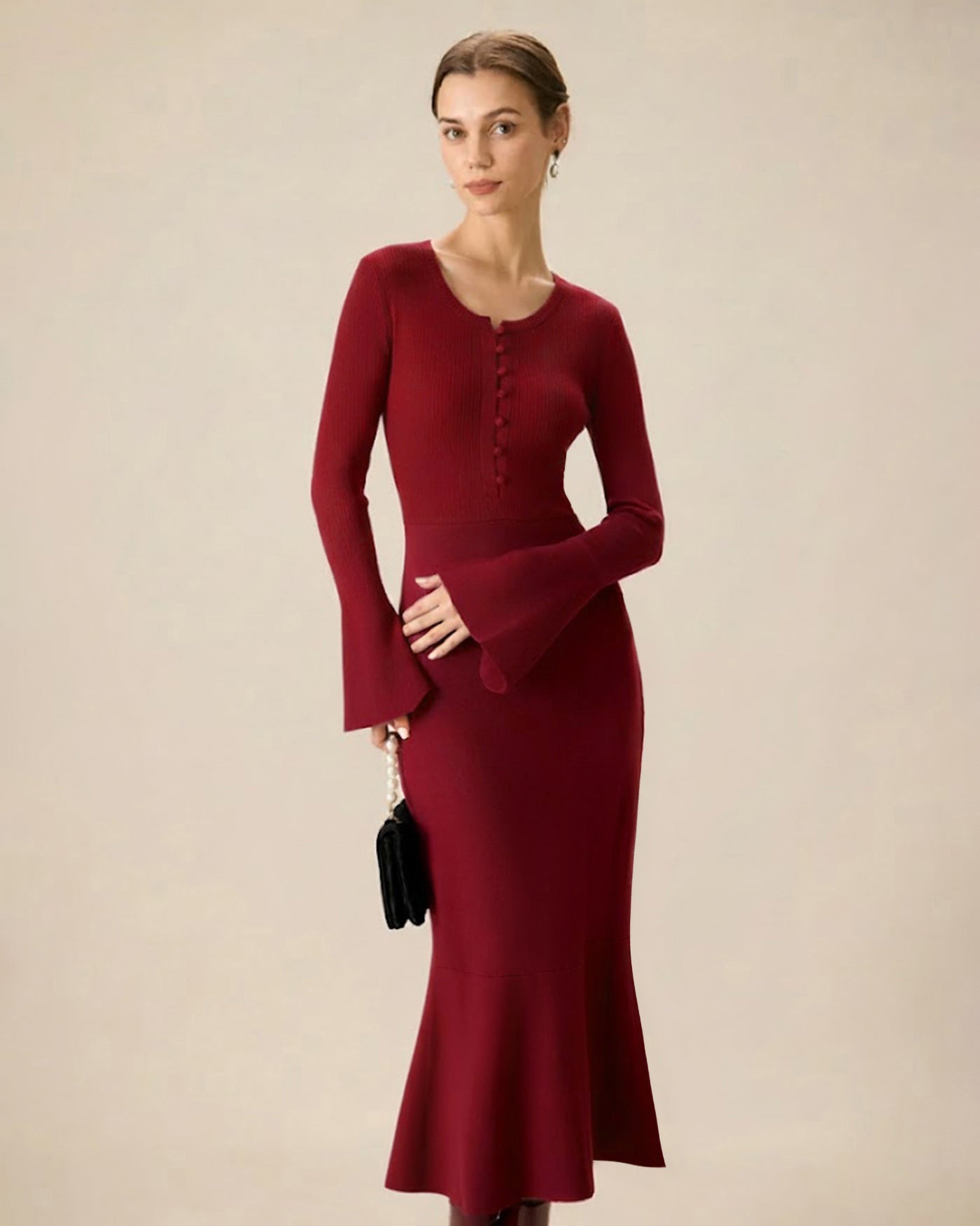 Women's Knitted Viscose Sweater Dresses Dresses - RIHOAS
