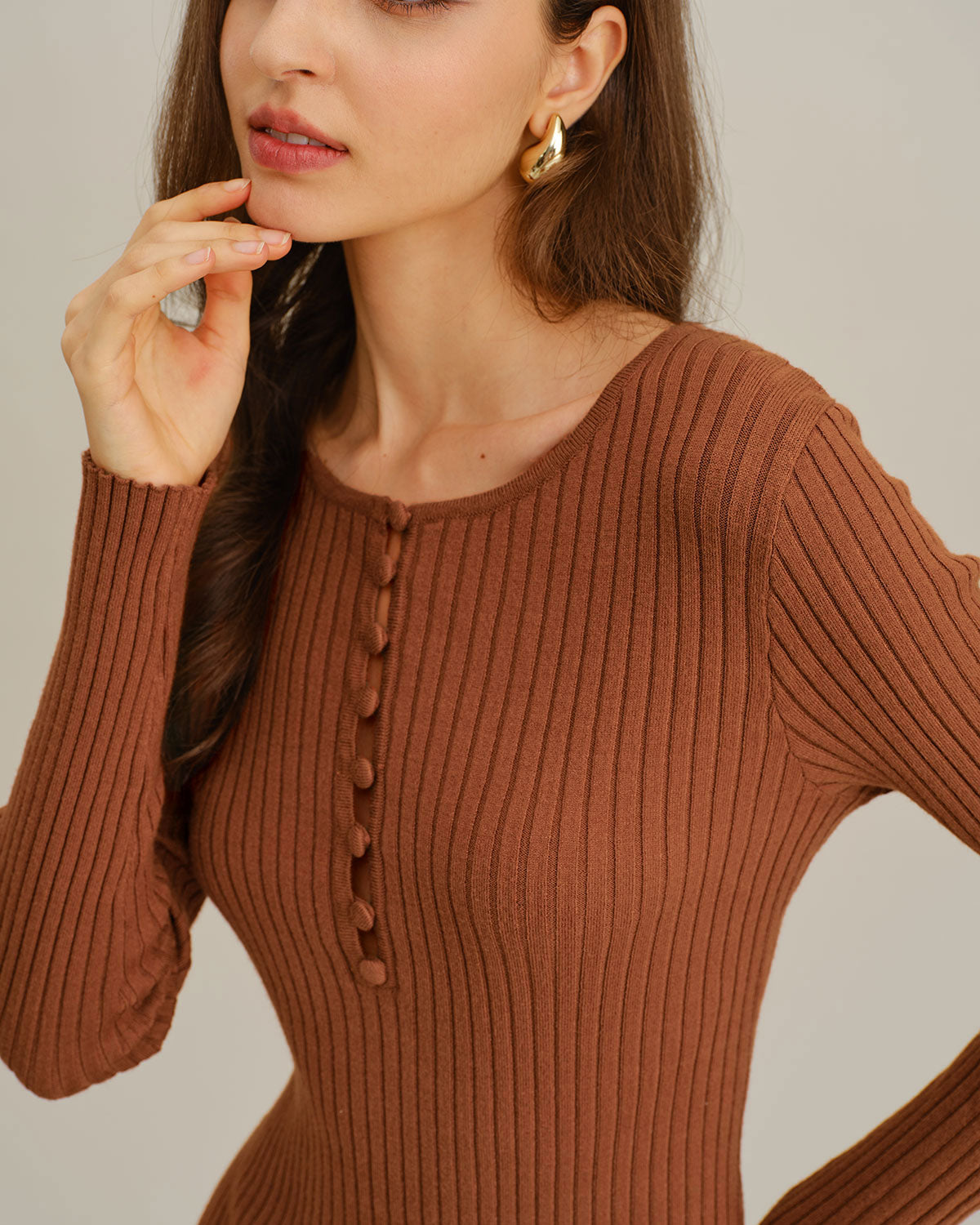 Women's Knitted Viscose Sweater Dresses Dresses - RIHOAS