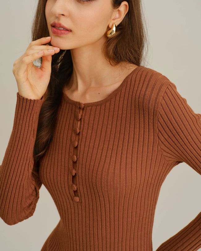 Women's Knitted Viscose Sweater Dresses Dresses - RIHOAS