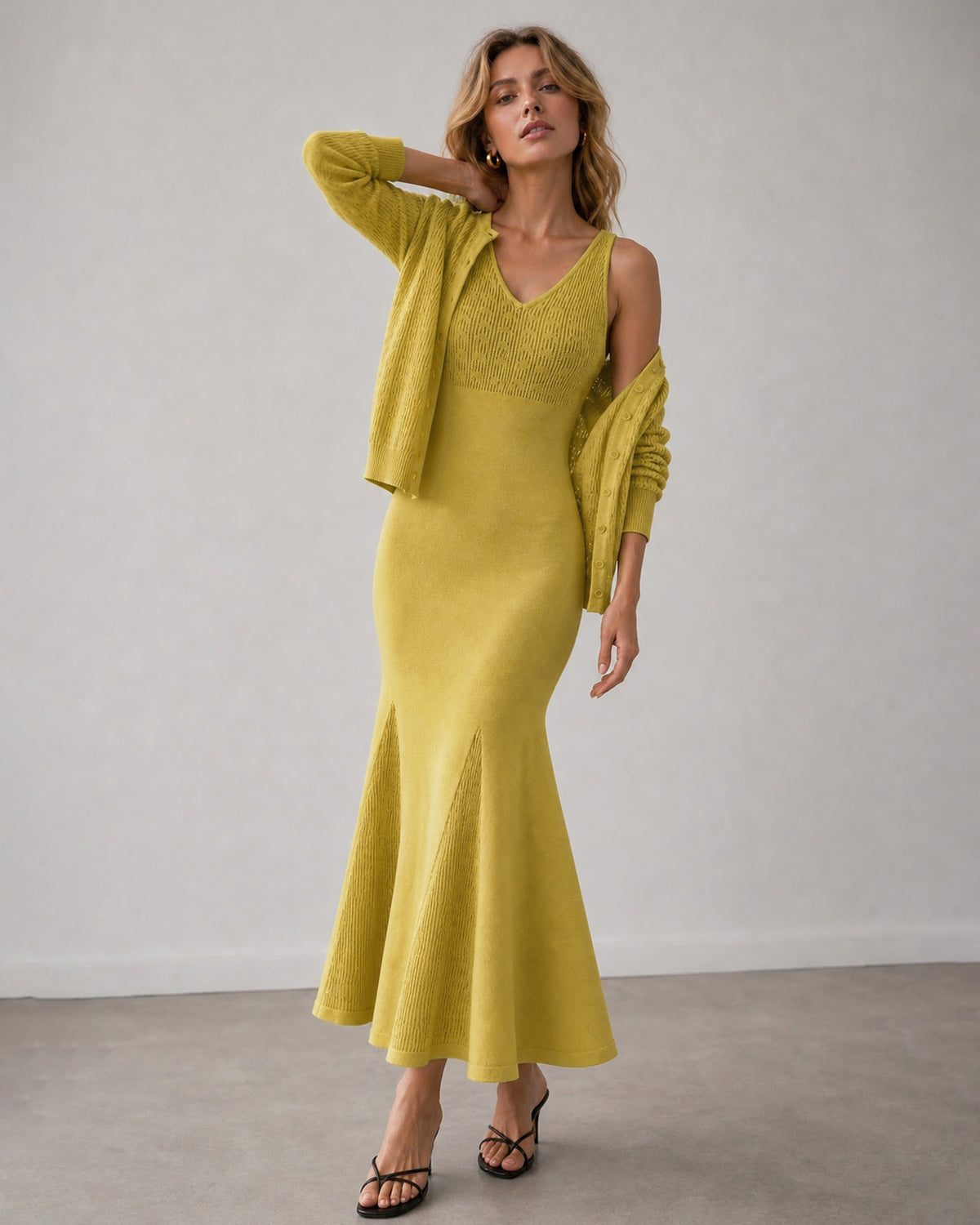 Women's Knitted Viscose Sweater Dresses - RIHOAS - 03