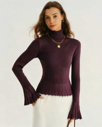 Women's Knitted Viscose Sweater Tops - RIHOAS