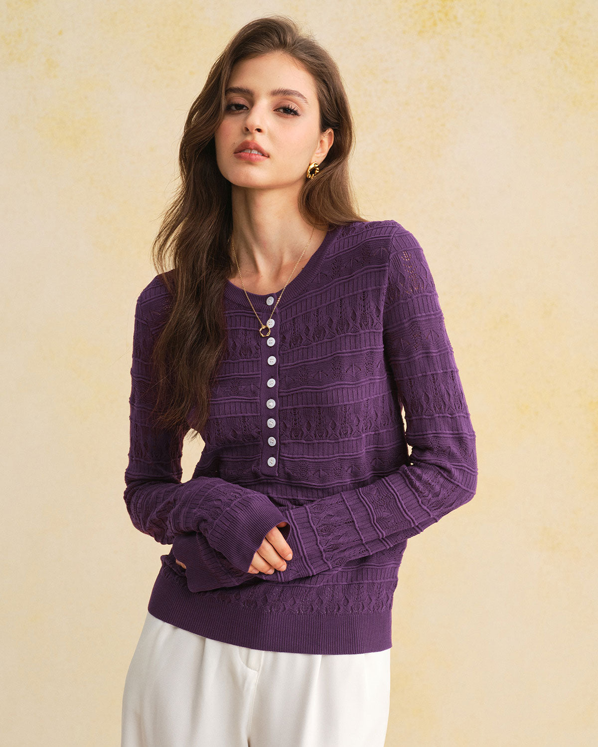 Women's Knitted Viscose Sweater Tops - RIHOAS