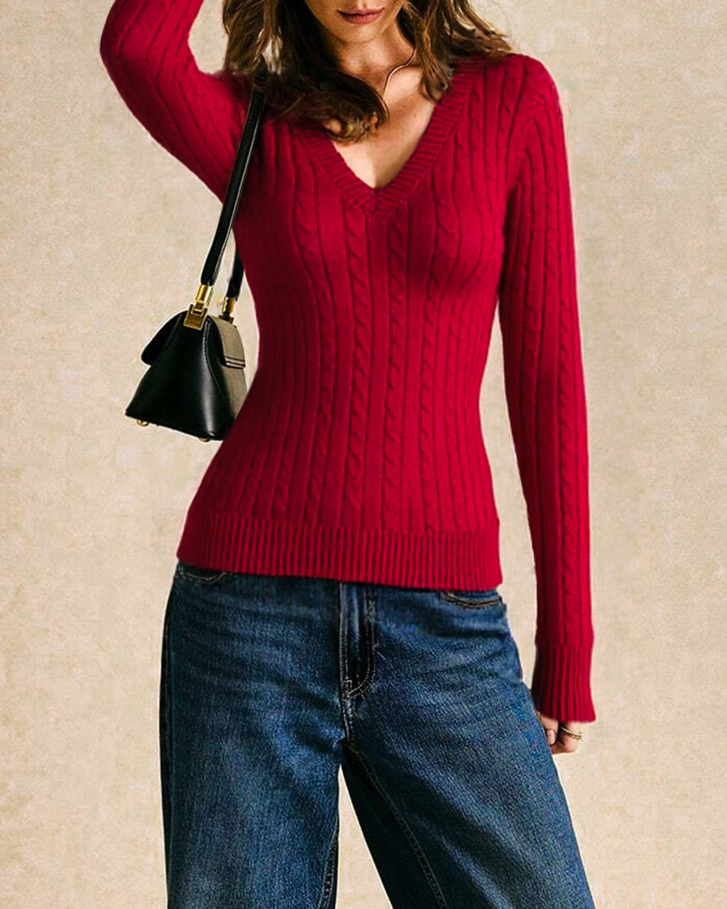 Women's Knitted Viscose Sweater Tops - RIHOAS