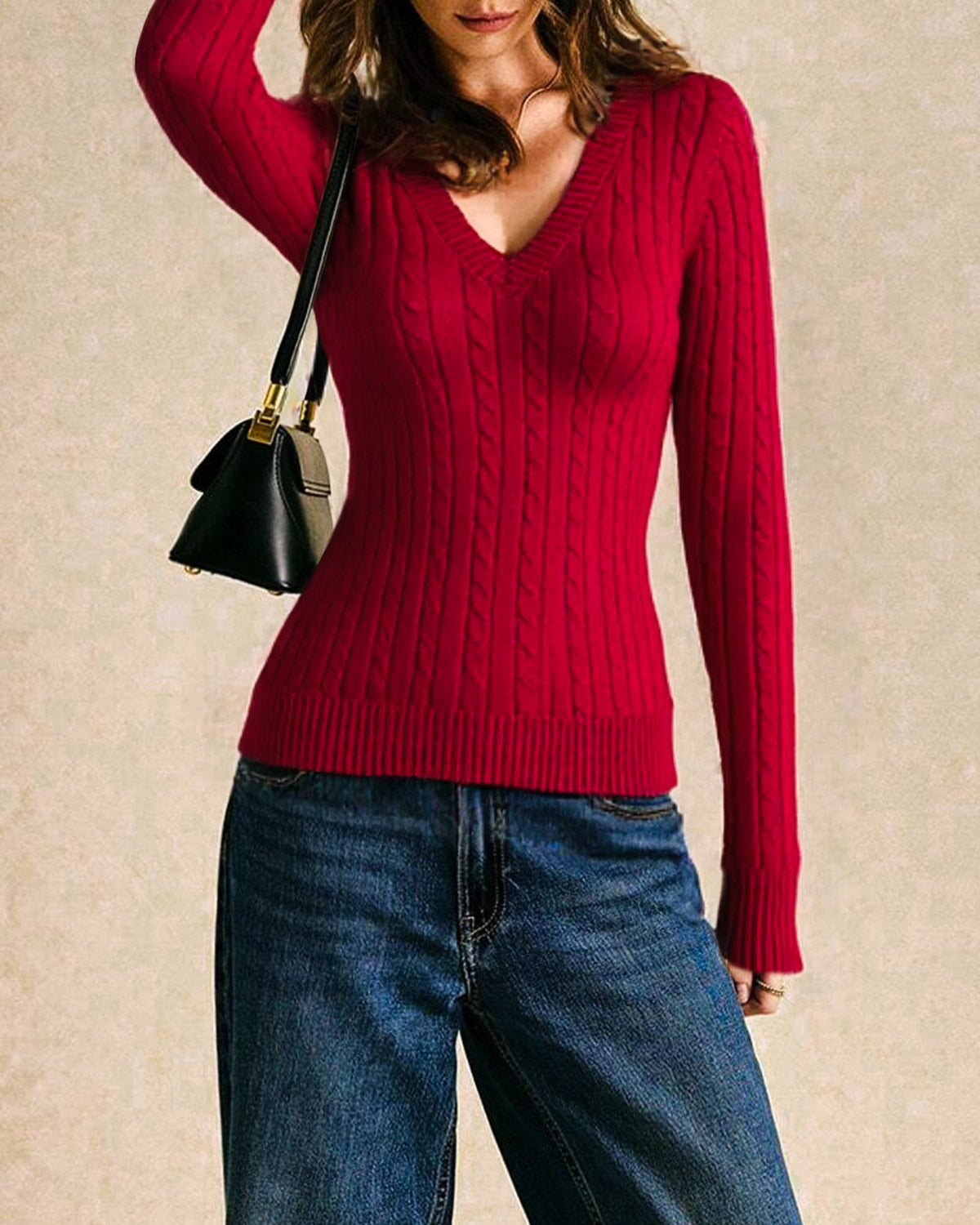Women's Knitted Viscose Sweater Tops - RIHOAS