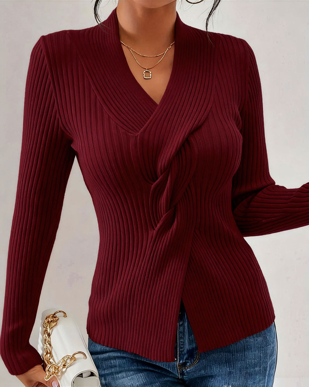 Women's Knitted Viscose Sweater Tops - RIHOAS