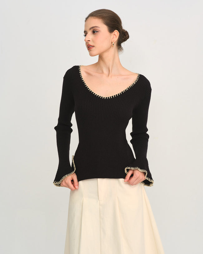 Women's Knitted Viscose Sweater Tops - RIHOAS