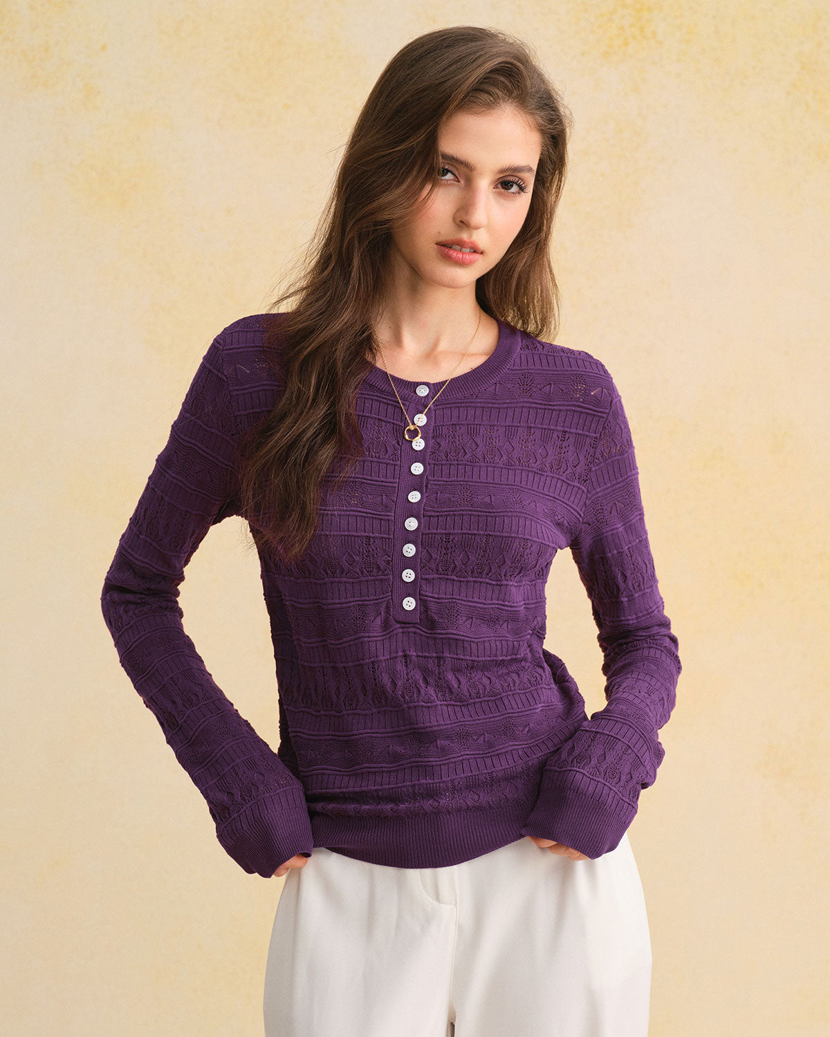 Women's Knitted Viscose Sweater Tops - RIHOAS