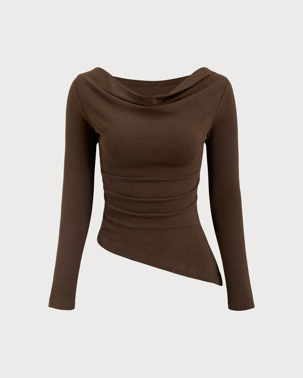 Coffee Cowl Neck Knit Tee