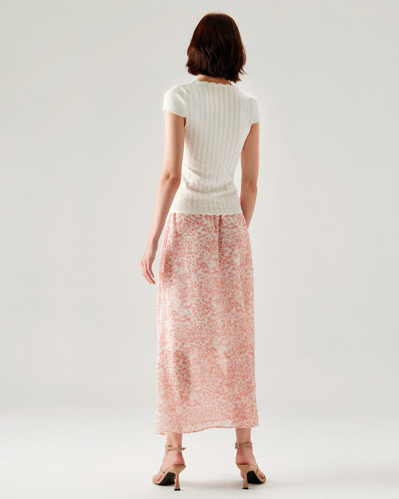 White U Neck Slim Knit Tee - RIHOAS