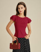 Women's Knitted Viscose Tees Tops - RIHOAS