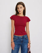Women's Knitted Viscose Tees Tops - RIHOAS