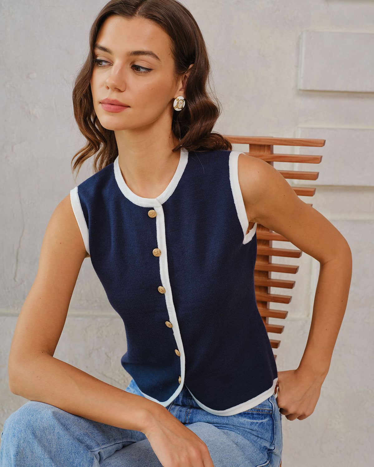 Women's Knitted Viscose Vest Tops - RIHOAS