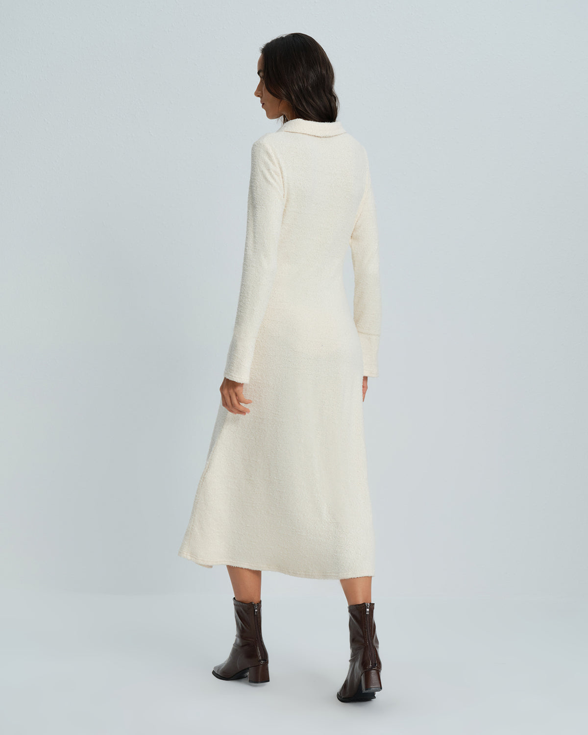 Women's Knitted Wool Midi Dress Dresses - RIHOAS