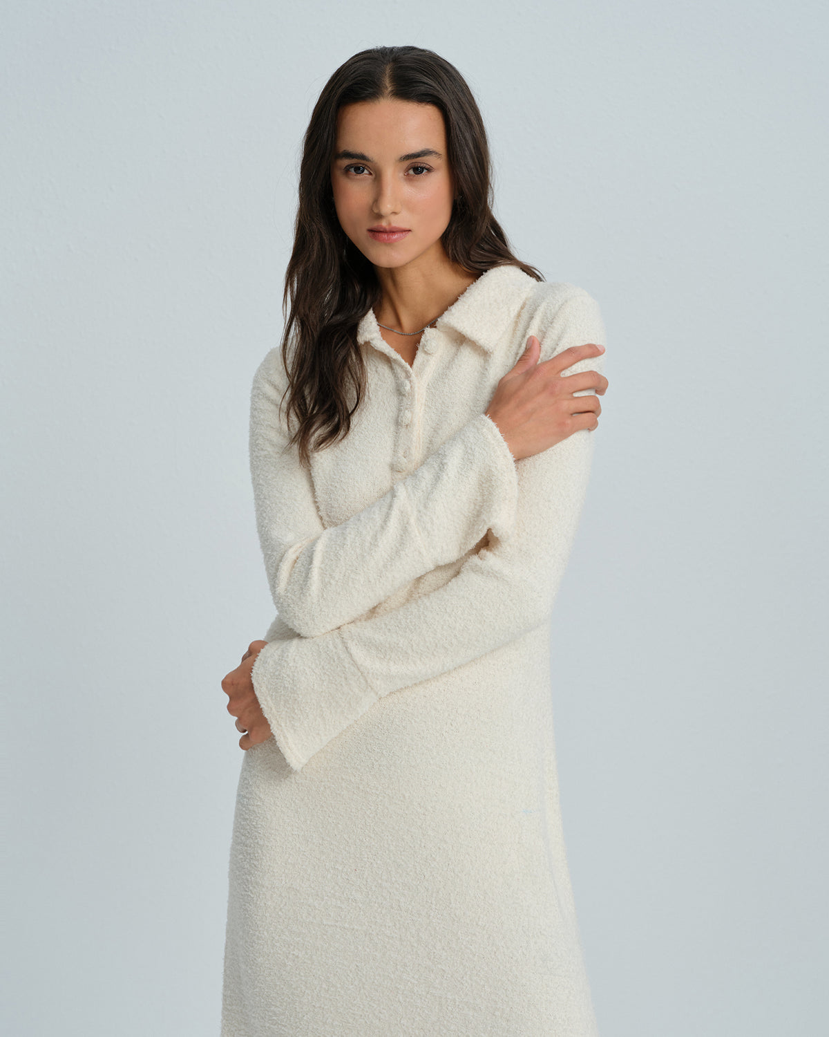 Women's Knitted Wool Midi Dress Dresses - RIHOAS