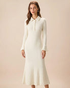Women's Knitted Wool Midi Dress Dresses - RIHOAS