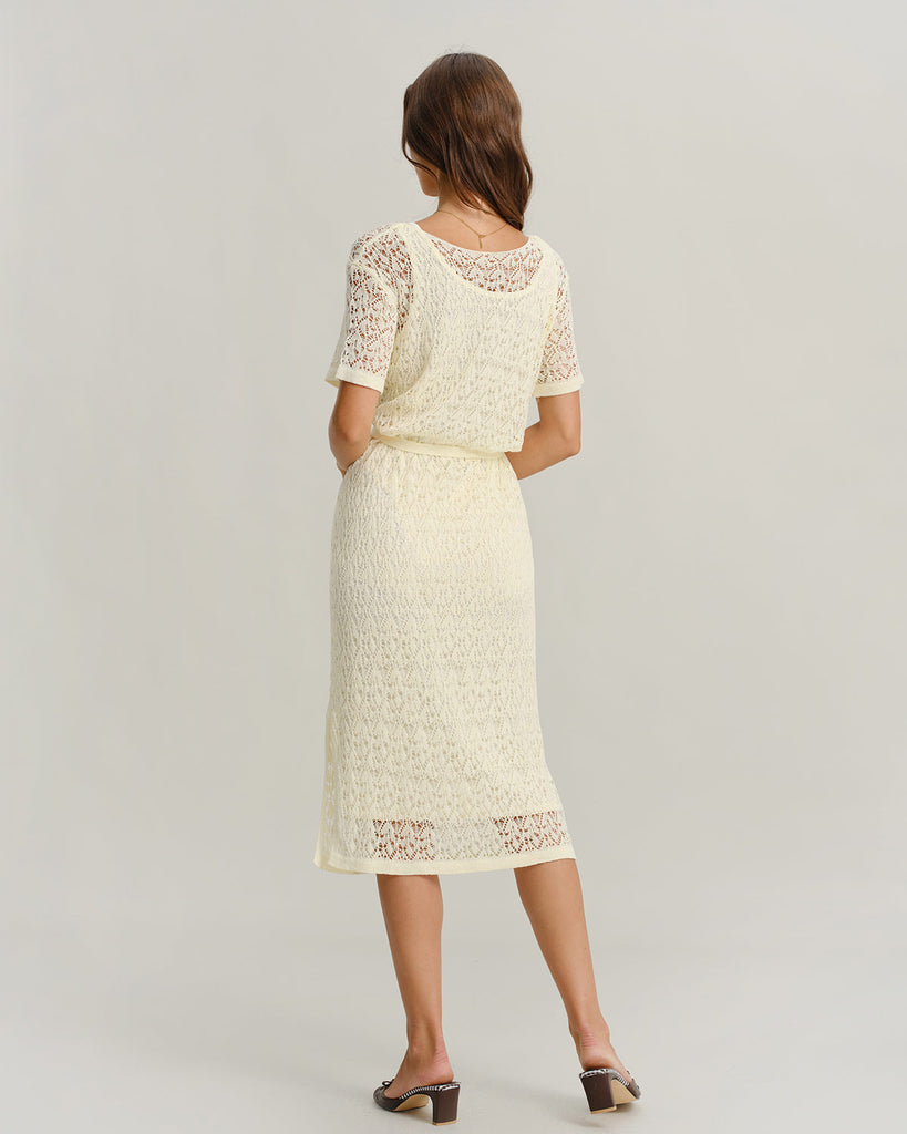 Women's Knitted Woolen Acrylic Midi Dresses Dresses - RIHOAS