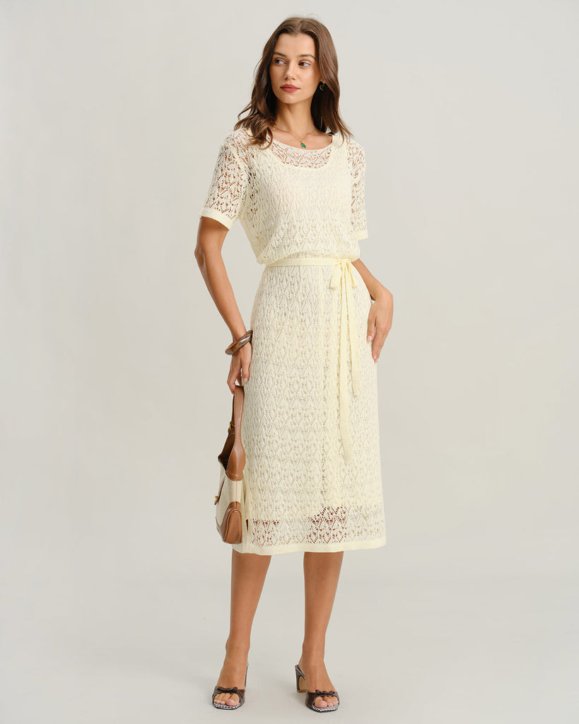 Women's Knitted Woolen Acrylic Midi Dresses Dresses - RIHOAS