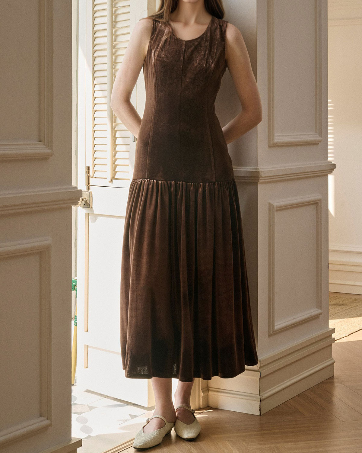 Women's Long-Sleeved Woven Polyester Maxi Dresses Dresses - RIHOAS