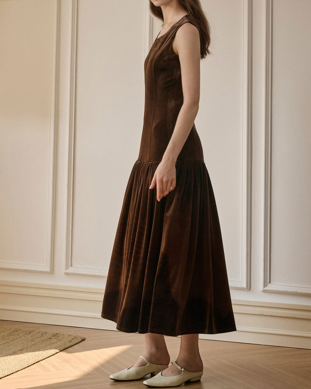 Women's Long-Sleeved Woven Polyester Maxi Dresses Dresses - RIHOAS