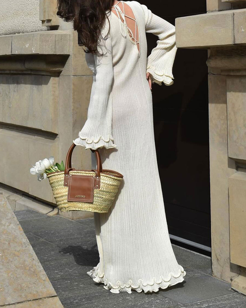 Women's Long Knitted Viscose Sweater Dresses Dresses - RIHOAS