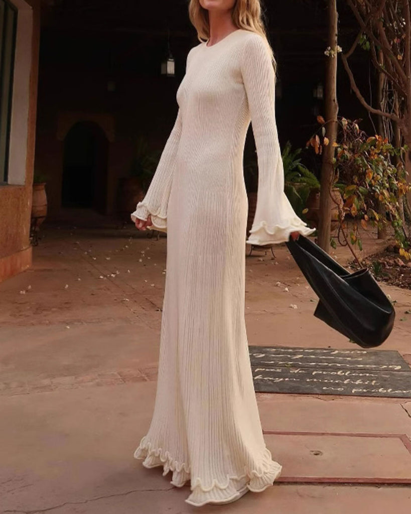 Women's Long Knitted Viscose Sweater Dresses Dresses - RIHOAS