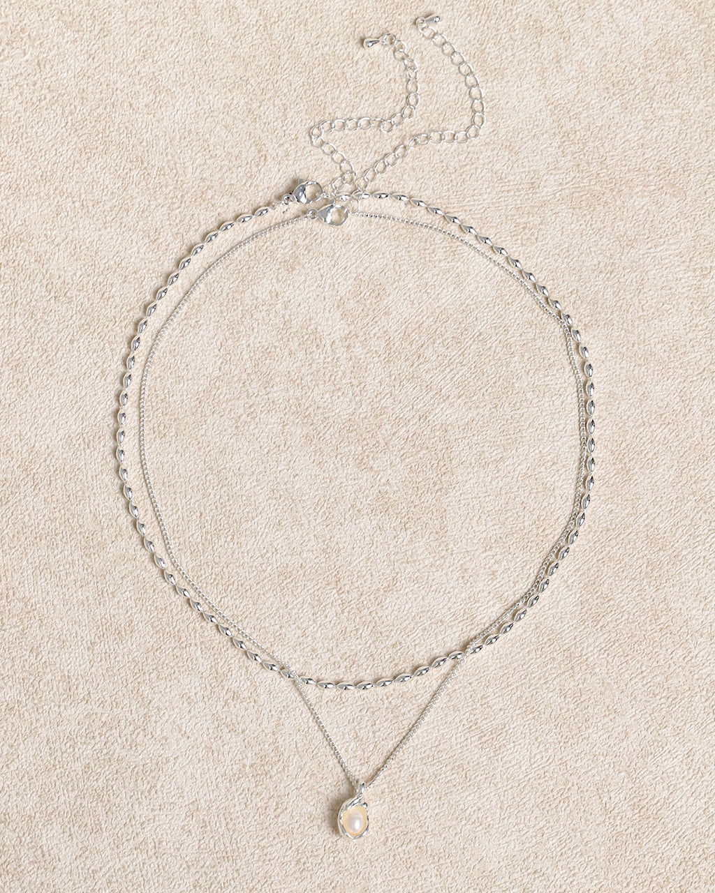 Metal Pearl Double Necklace - RIHOAS