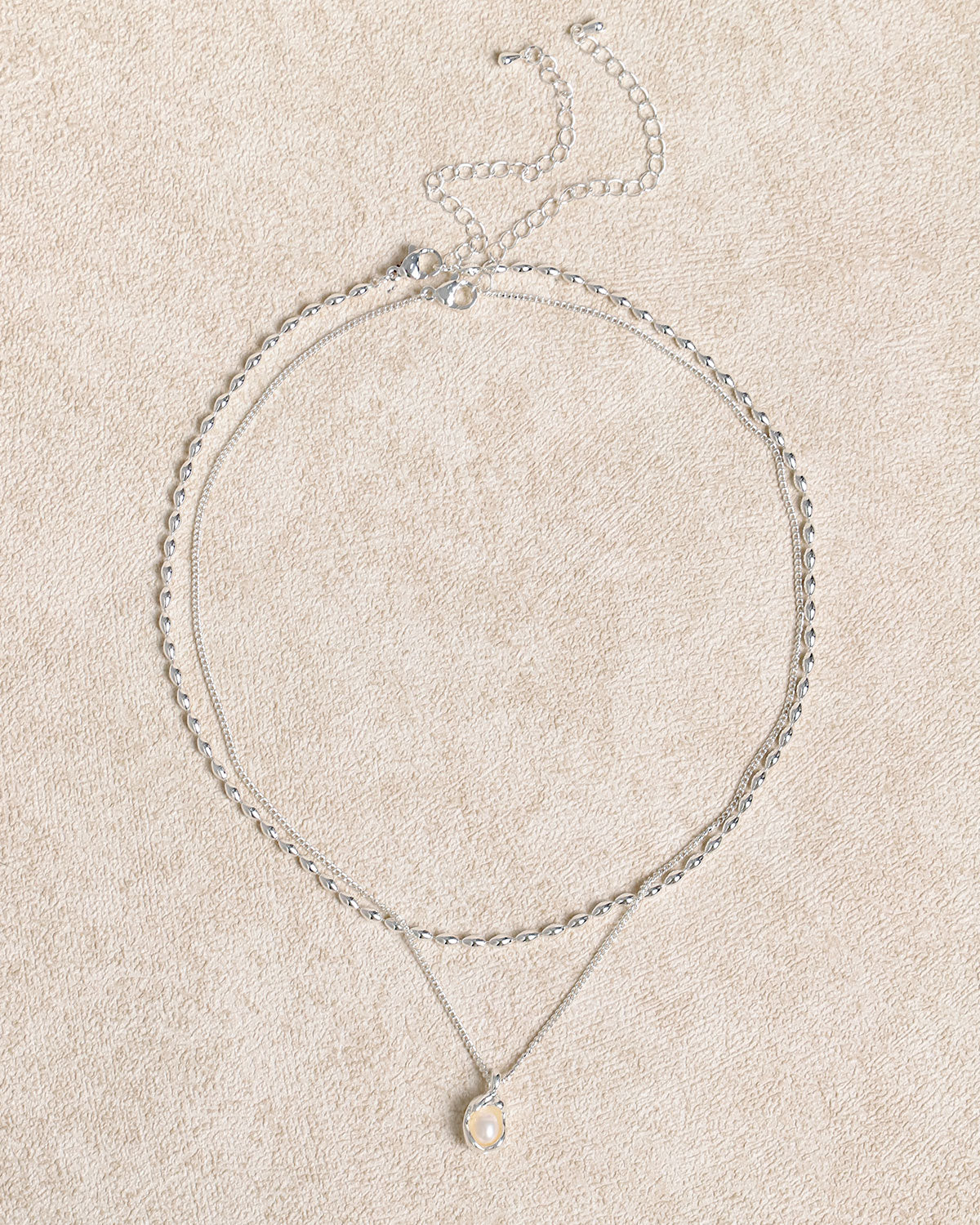 Metal Pearl Double Necklace - RIHOAS