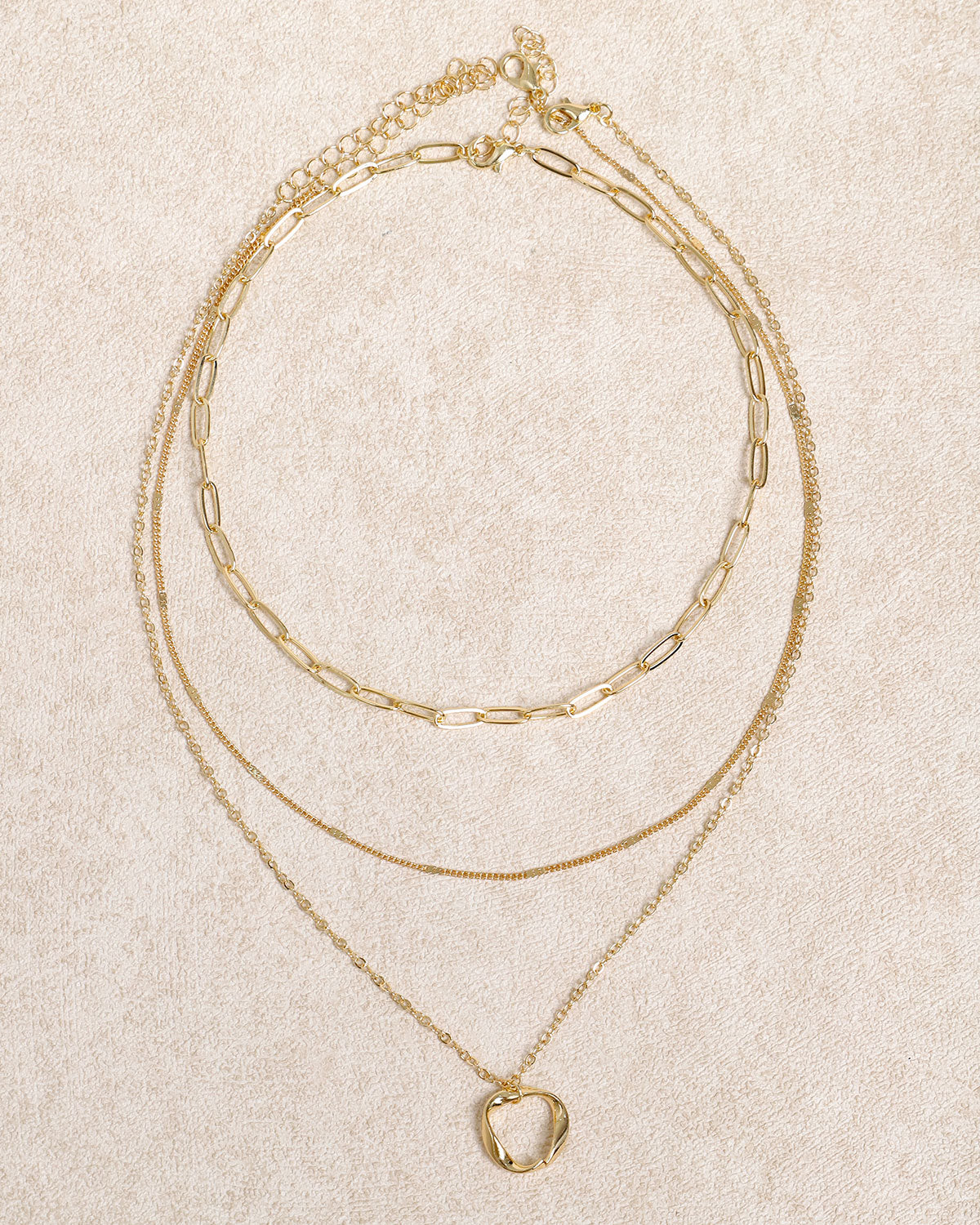 Gold Three-Layer Necklace - RIHOAS