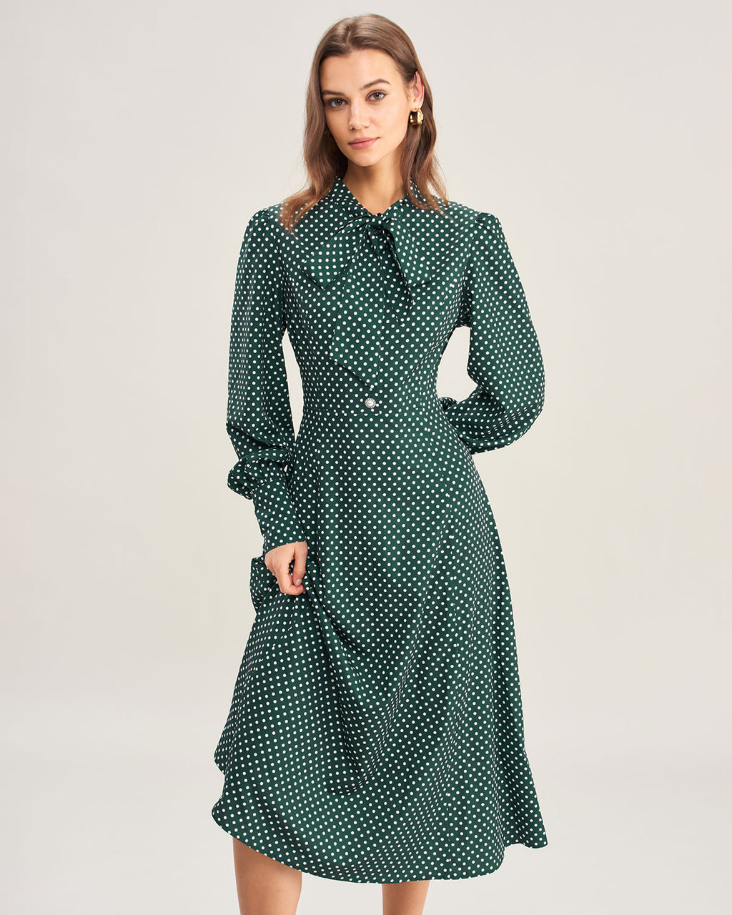 Women's Mid-Length Polyester Woven Dress Dresses - RIHOAS