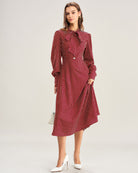 Women's Mid-Length Polyester Woven Dress Dresses - RIHOAS
