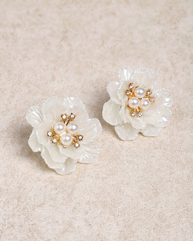 Women's Pearl Earrings White Earrings - RIHOAS