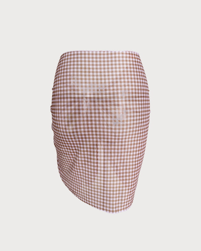 Women's Plaid Mesh Cover-ups Cover-ups - RIHOAS