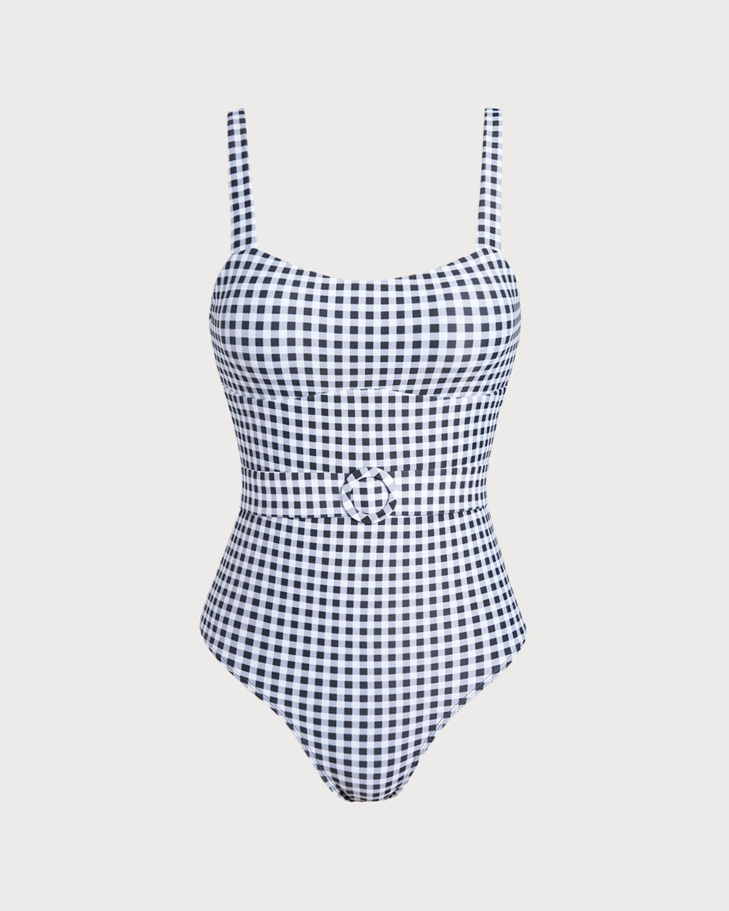 Women's Plaid One-Piece Swimsuit Black One-Pieces - RIHOAS