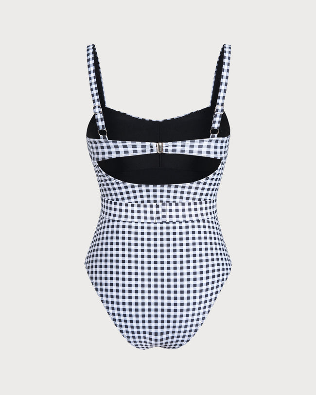 Women's Plaid One-Piece Swimsuit One-Pieces - RIHOAS