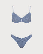 Women's plaid underwire bikini set Plaid Blue Bikinis - RIHOAS