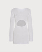 White Cut Out Knit Cover-up 04