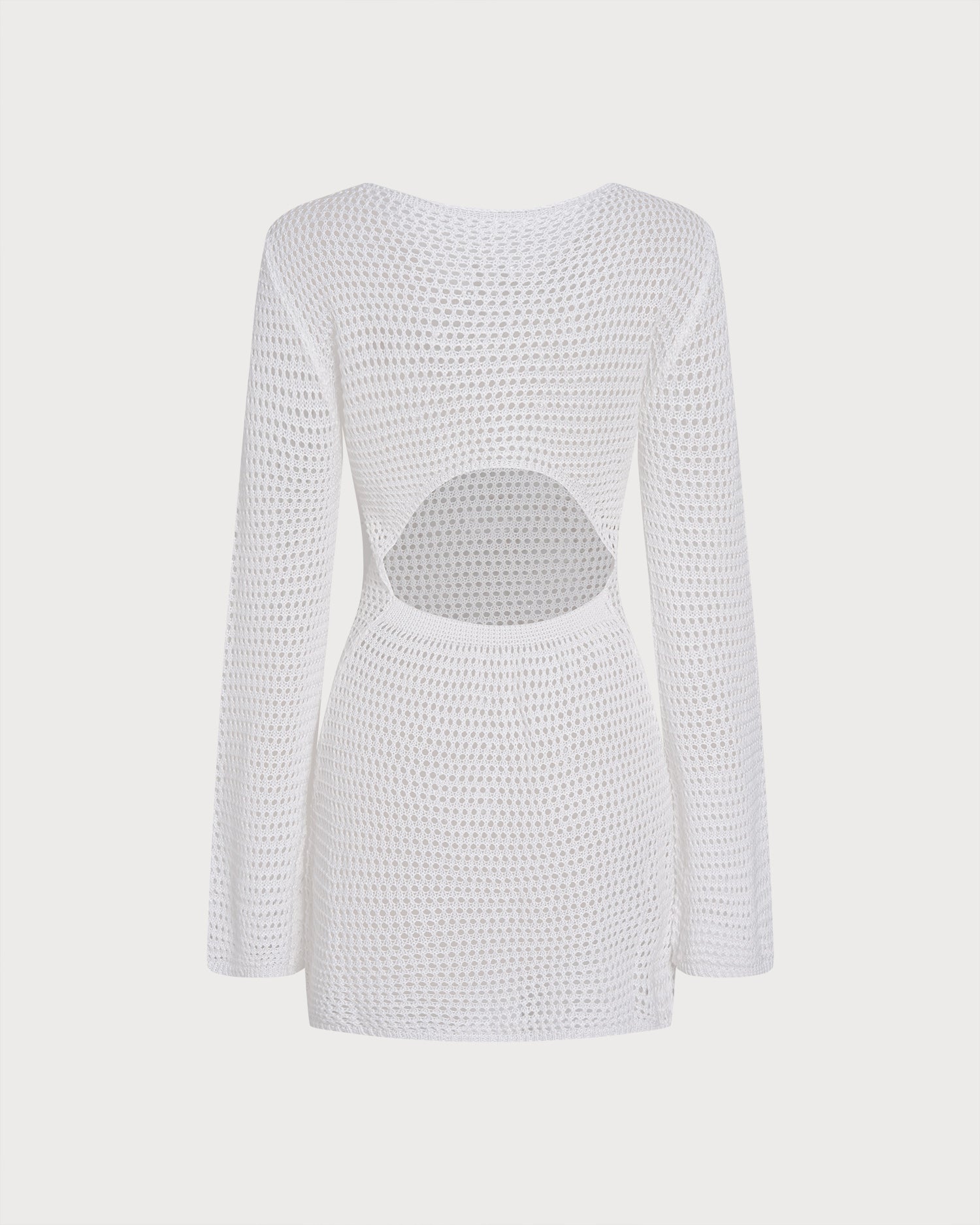 White Cut Out Knit Cover-up 04