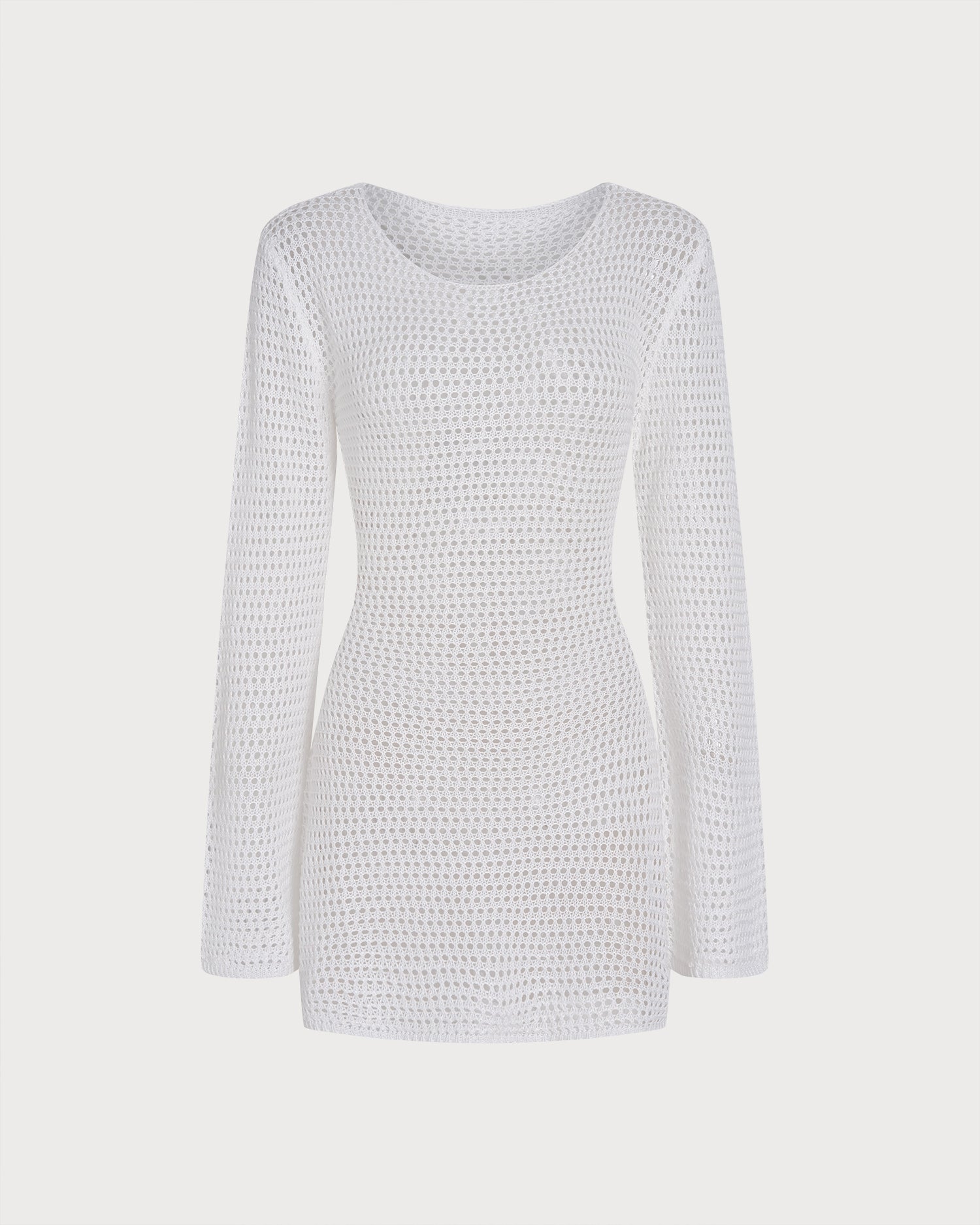 White Cut Out Knit Cover-up 03
